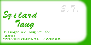 szilard taug business card